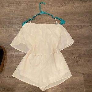 sleeveless white romper